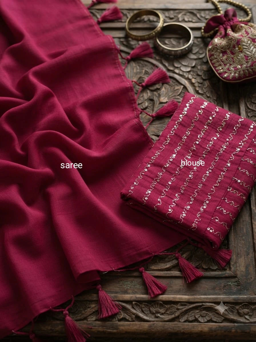 Elegant George Saree with Matching Blouse 2
