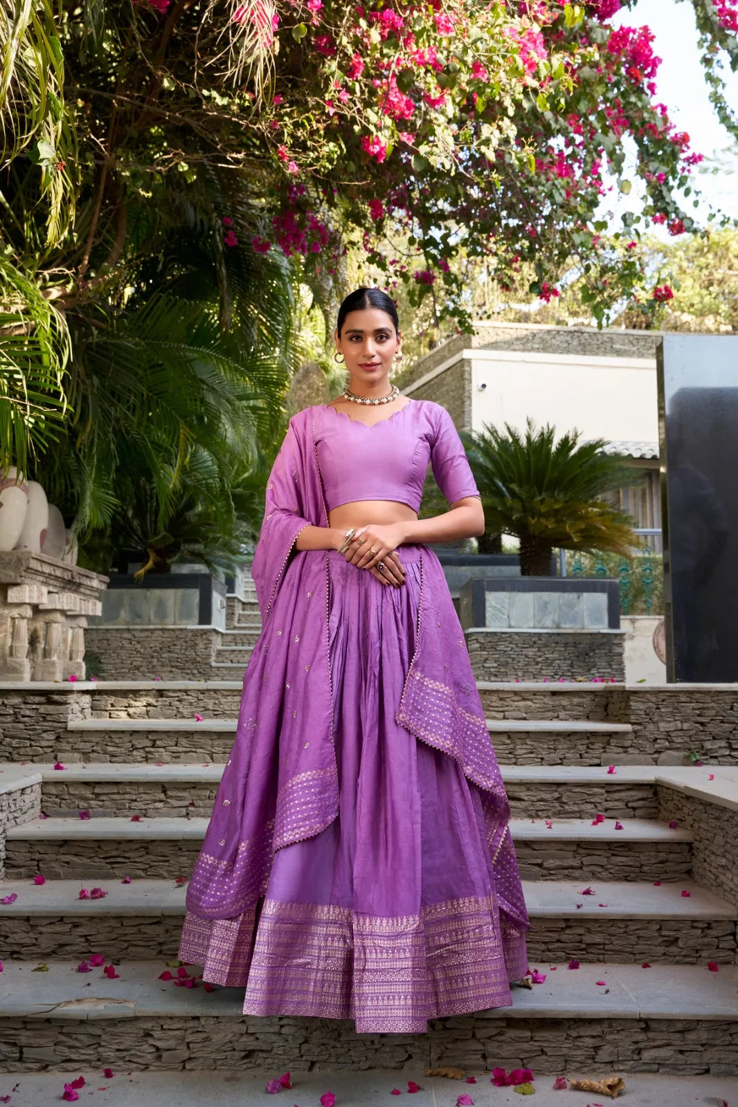 Pure Chanderi Work Lehenga Set 1