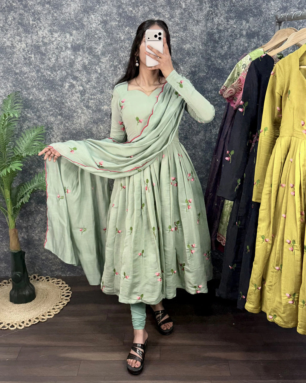 South Mull Chanderi Anarkali Set 7
