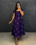 💗💗Trending Premium Space silk Maxi gown With Puff Sleeves💗💗 1