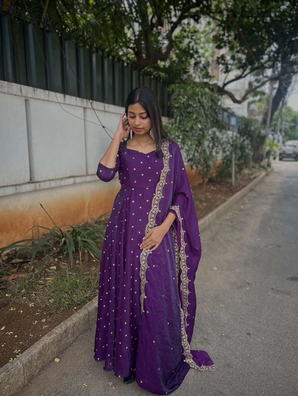 Vichitra Silk Anarkali 2