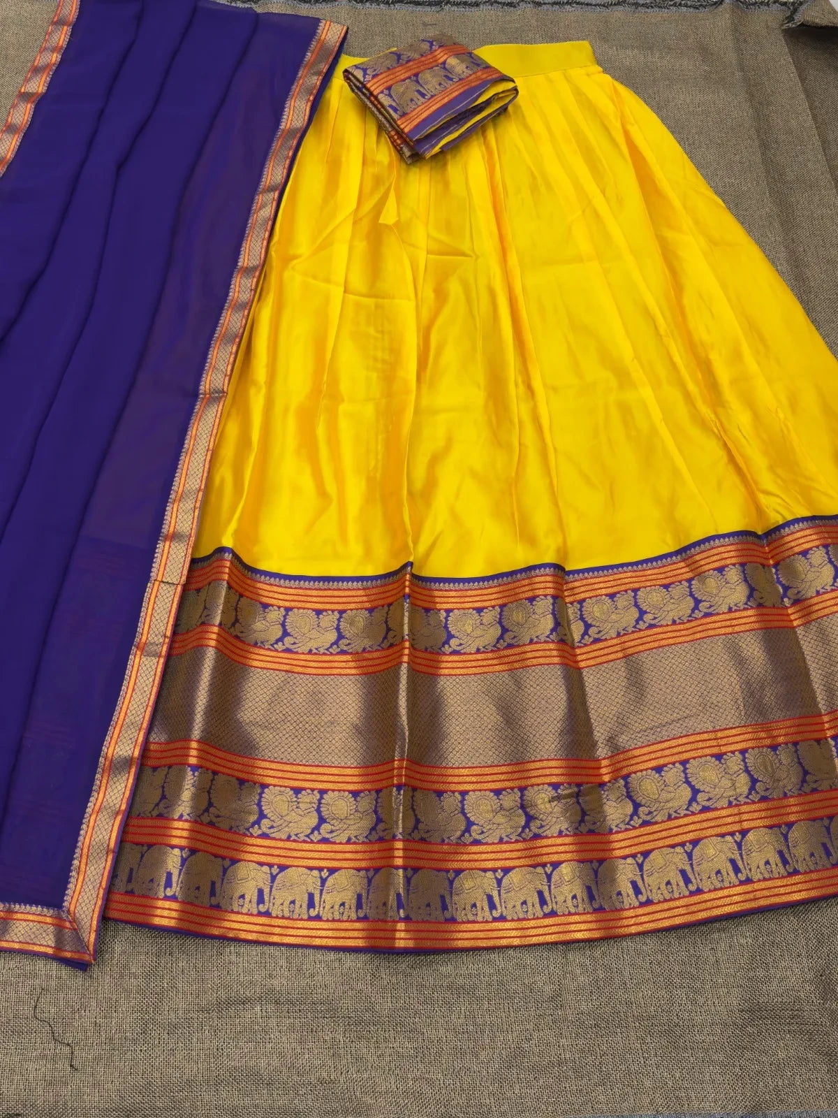 🌷🌷Traditional Kanjivaram Silk Half-Sarees🌷🌷 10