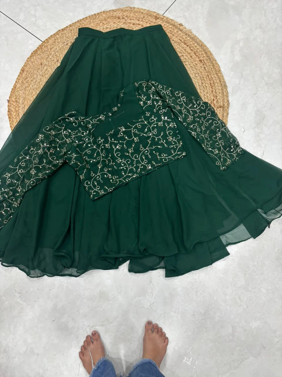 Georgette Embroidered Lehenga Set 10
