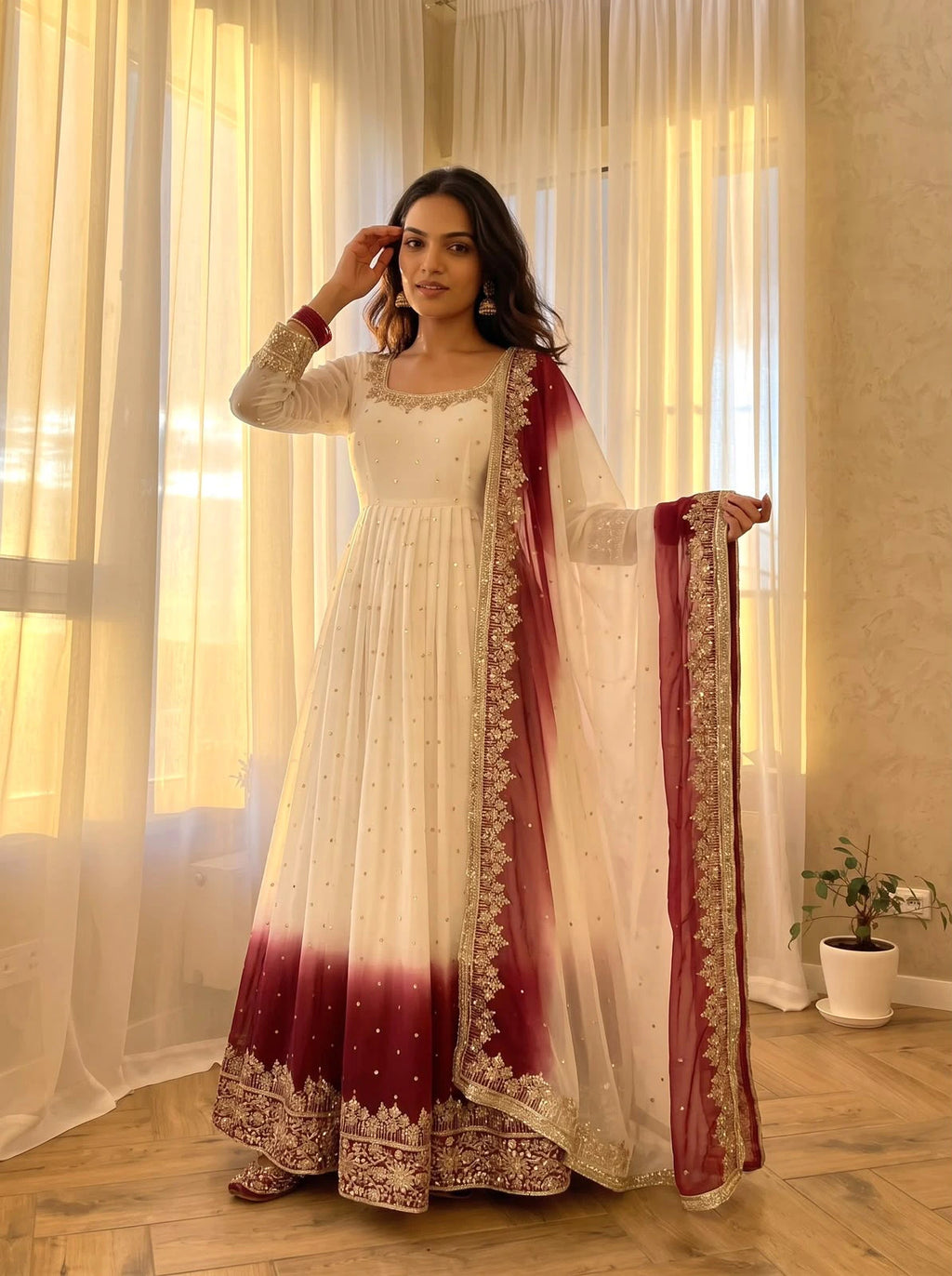 Georgette Anarkali Gown Set 2