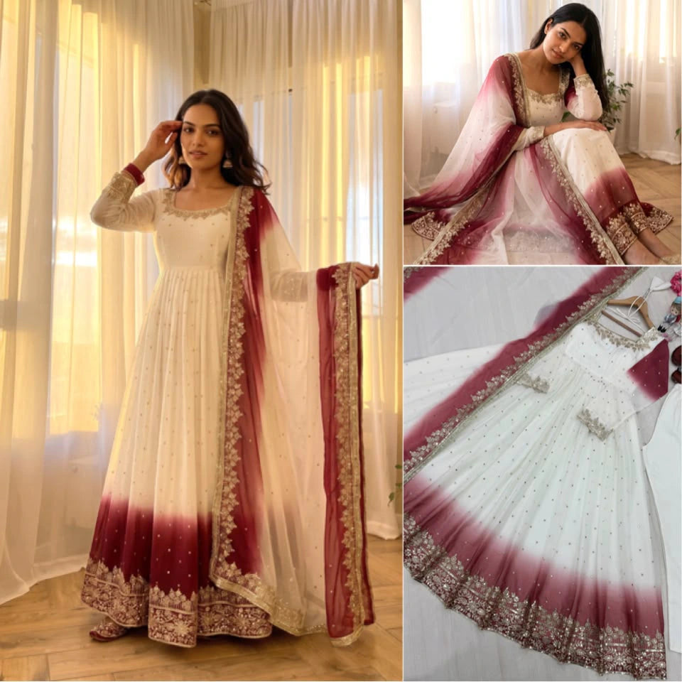 Georgette Anarkali Gown Set 4