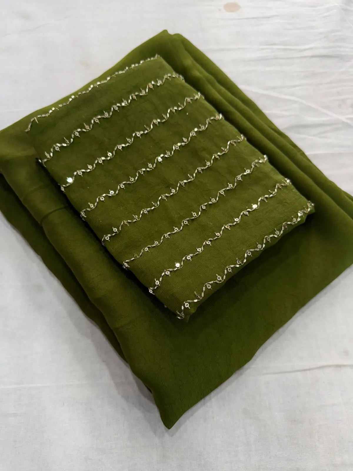 🎀🎀Rangoli Crush Saree With Sequence Blouse🎀🎀 3