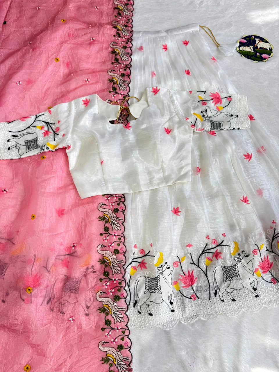 Silk Embroidered Lehenga Set 2