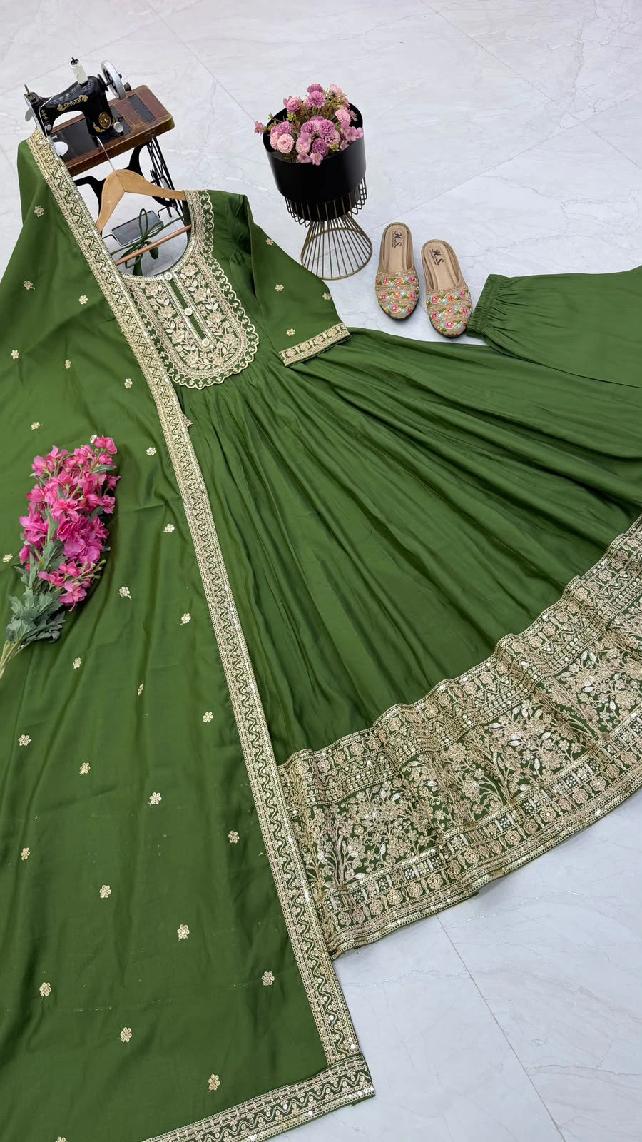 Roman Silk Anarkali Set 5