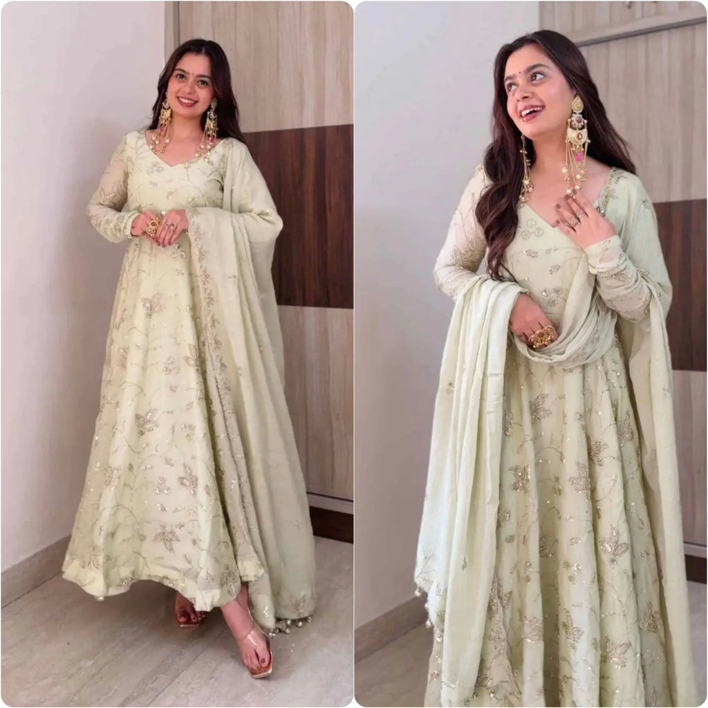 Fendy Silk Gown with Dupatta 9