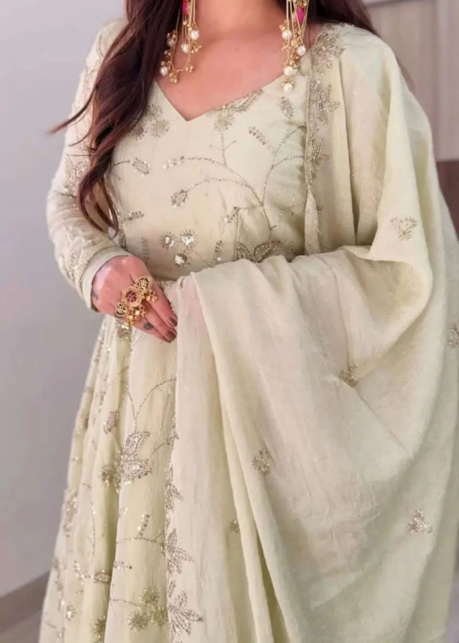 Fendy Silk Gown with Dupatta 6