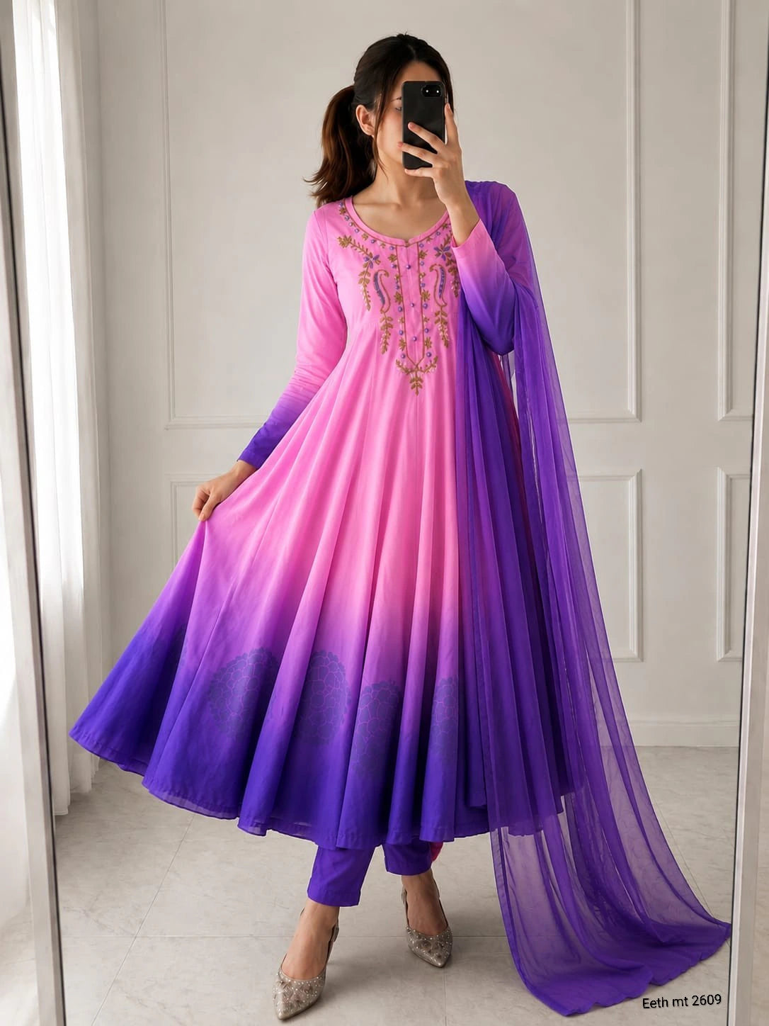 Chiffon Anarkali Gown Set 3