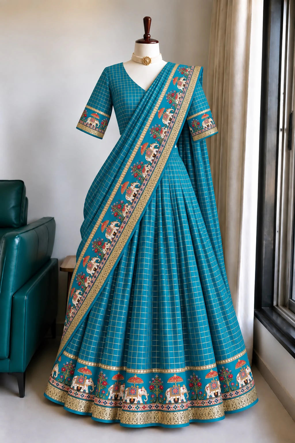 Viscose Zari Woven Lehenga Set 2