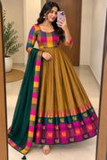 Cotton Spun Silk Anarkali Set 5