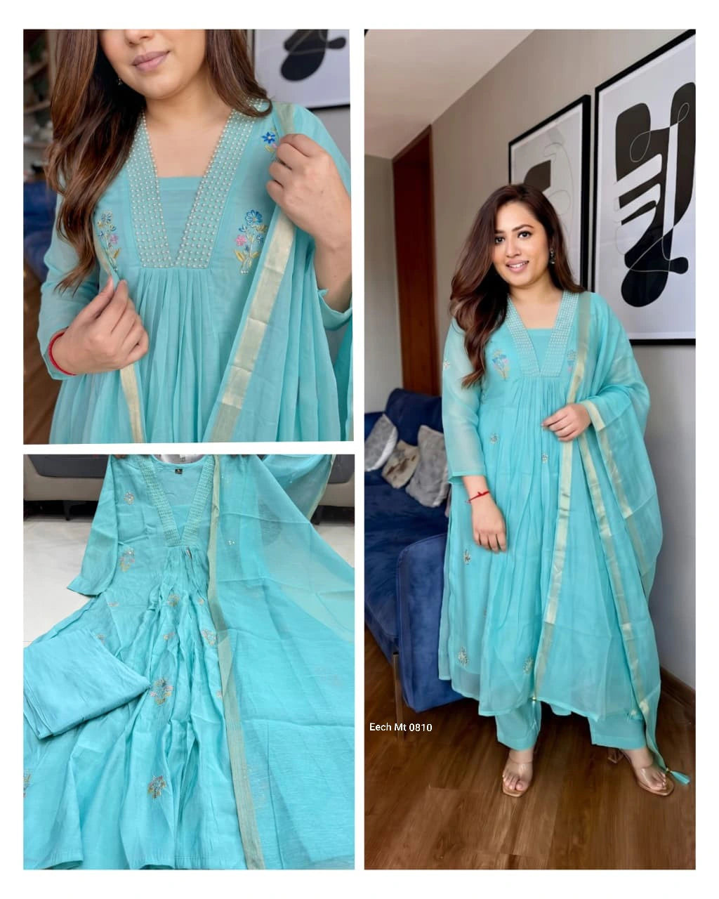 Mul Chanderi Set with Dupatta 1