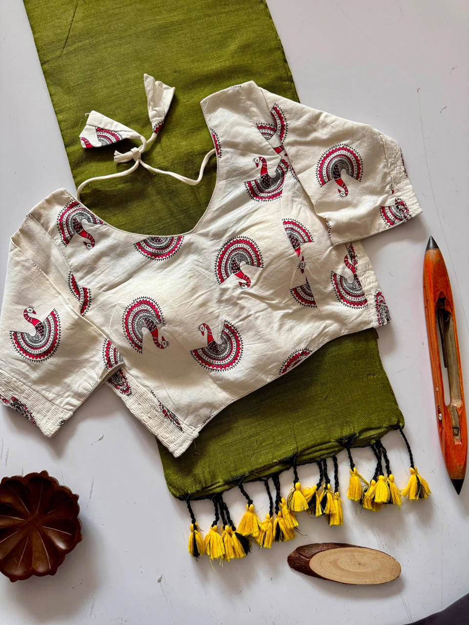 KHADI COTTON with blouse 6