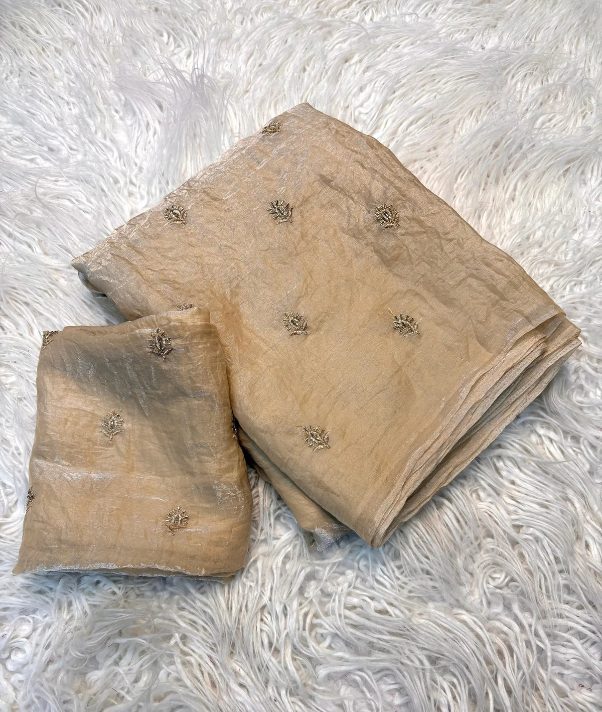 🌸🌸Two Tone Space Silk Sarees With Leaf Hand Work Embriodery Designs🌸🌸 7