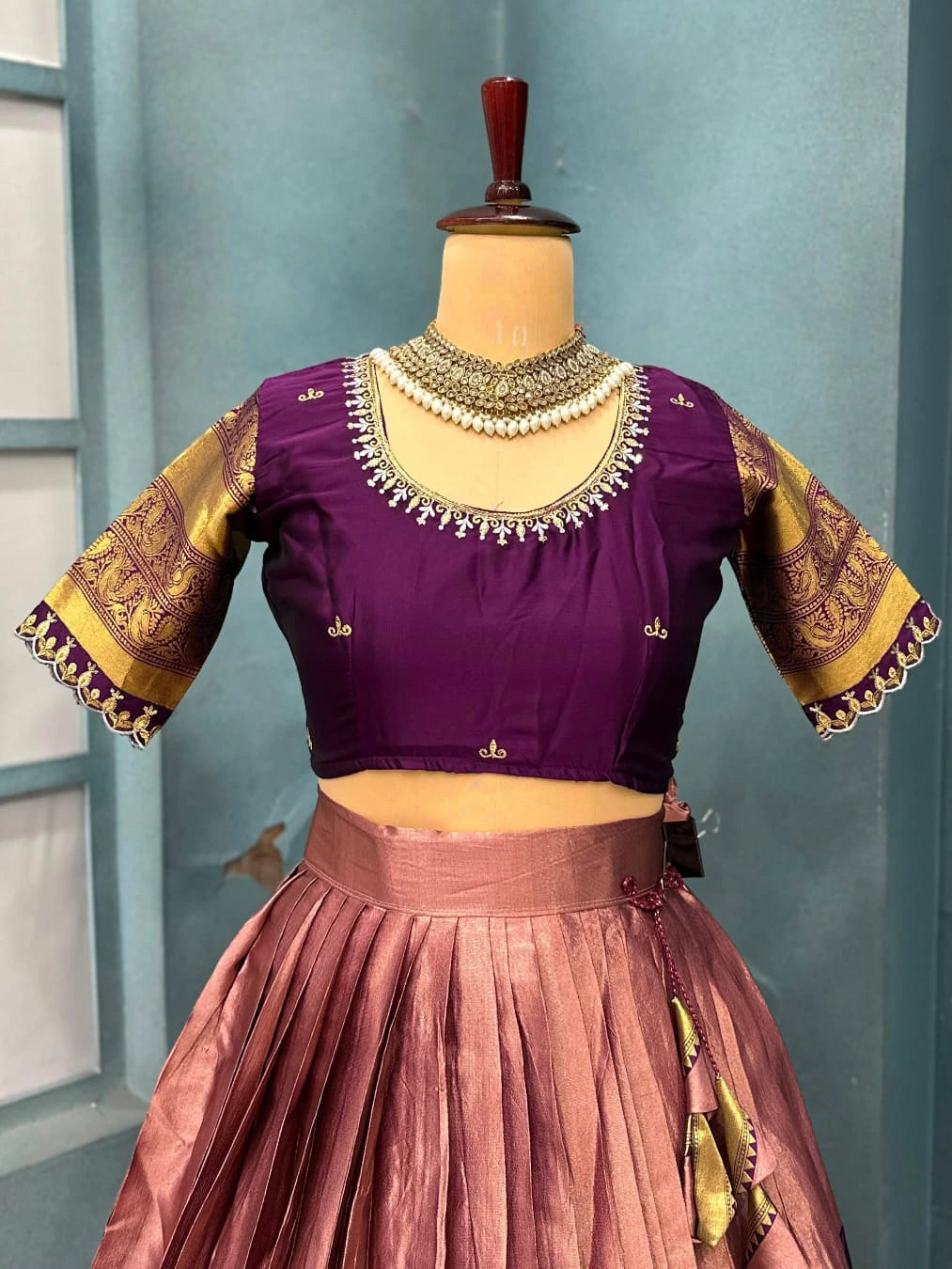 Lehanga collection full stiched Lehenga with Full stiched Designer maggam work blouse with embroider 4