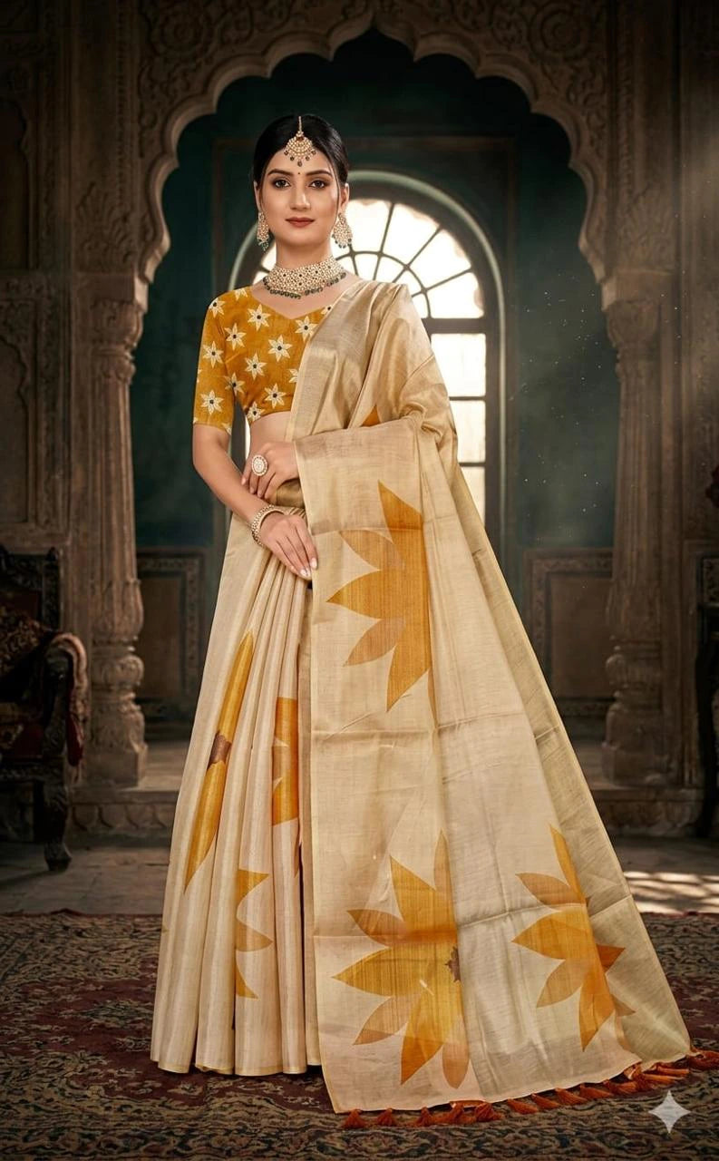 Digital Tissue Sarees with Blouse 3