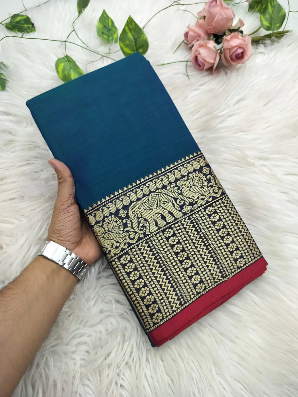 Pure Narayanpet Cotton Saree with Blouse 5