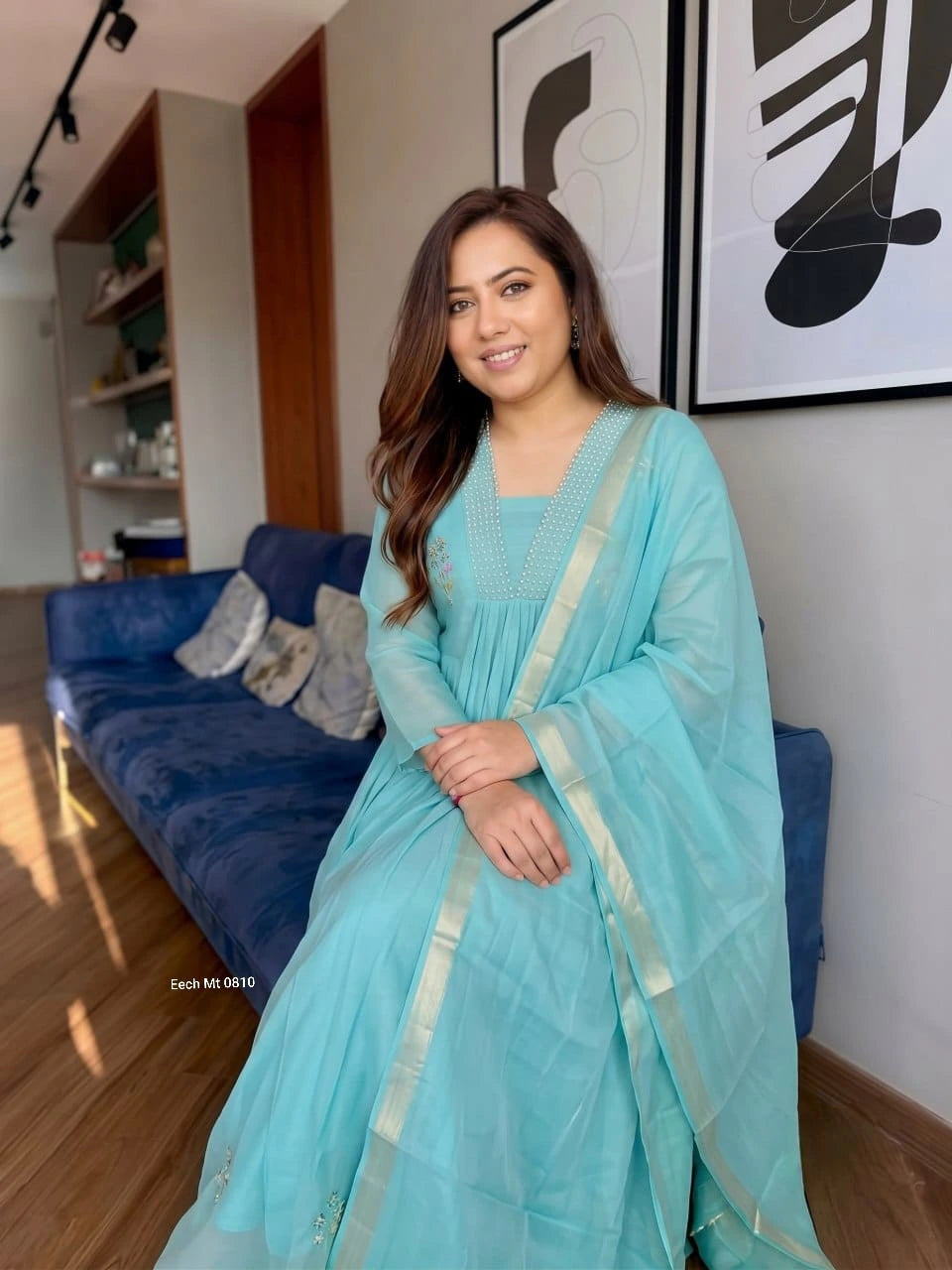 Mul Chanderi Set with Dupatta 6