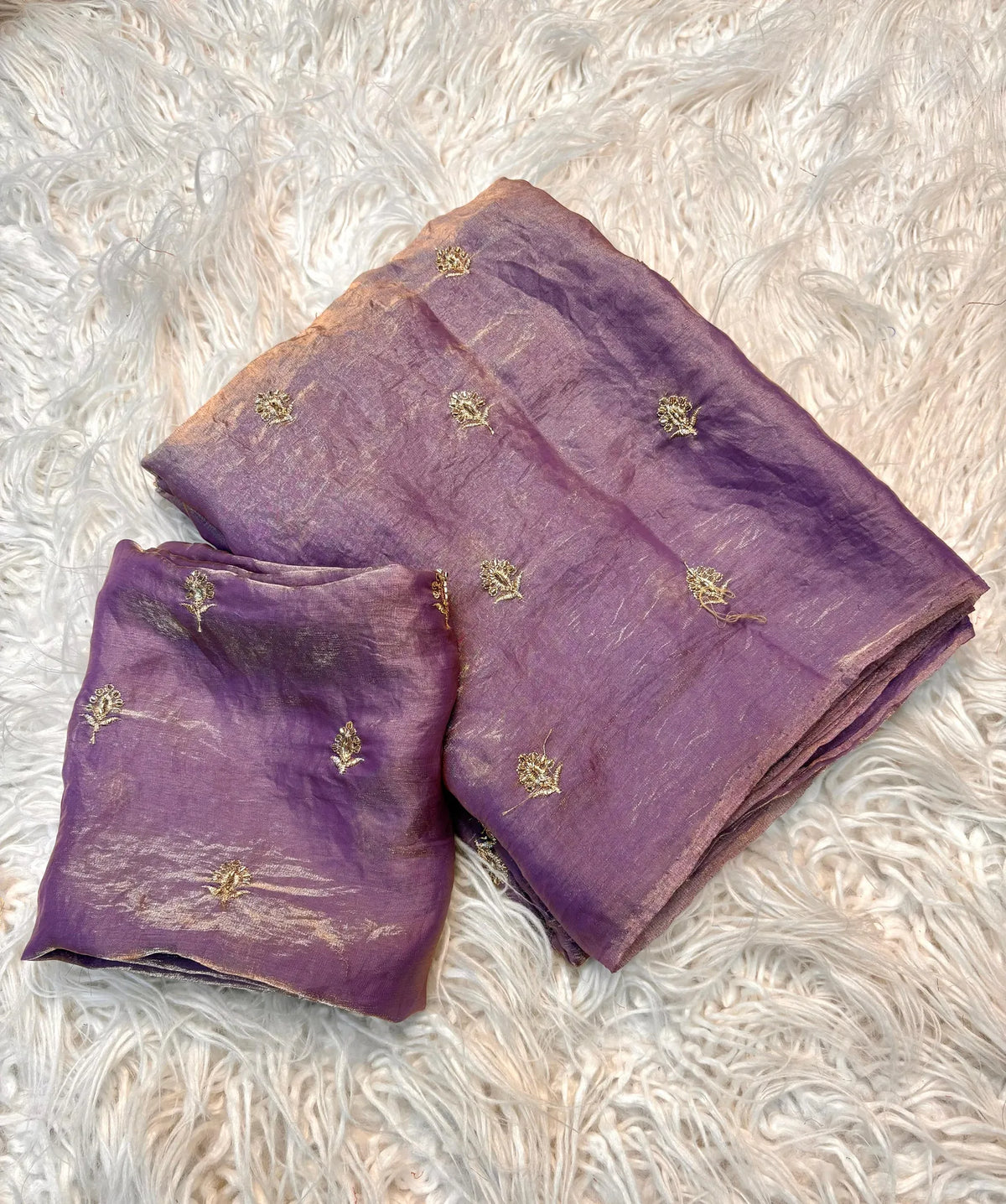 🌸🌸Two Tone Space Silk Sarees With Leaf Hand Work Embriodery Designs🌸🌸 5