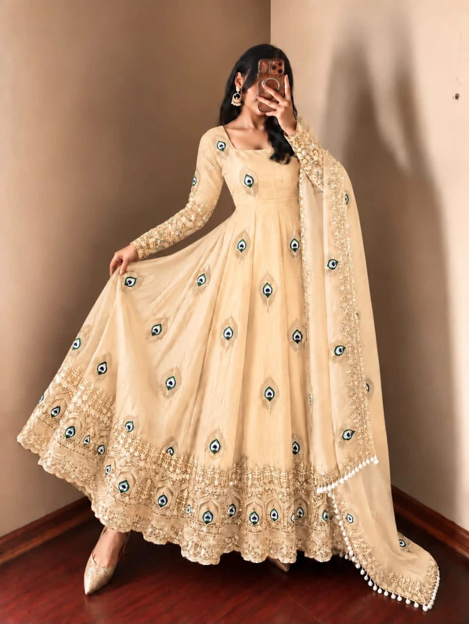 Fendy Silk Embroidered Gown 8