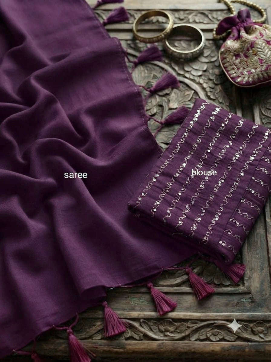 Elegant George Saree with Matching Blouse 6