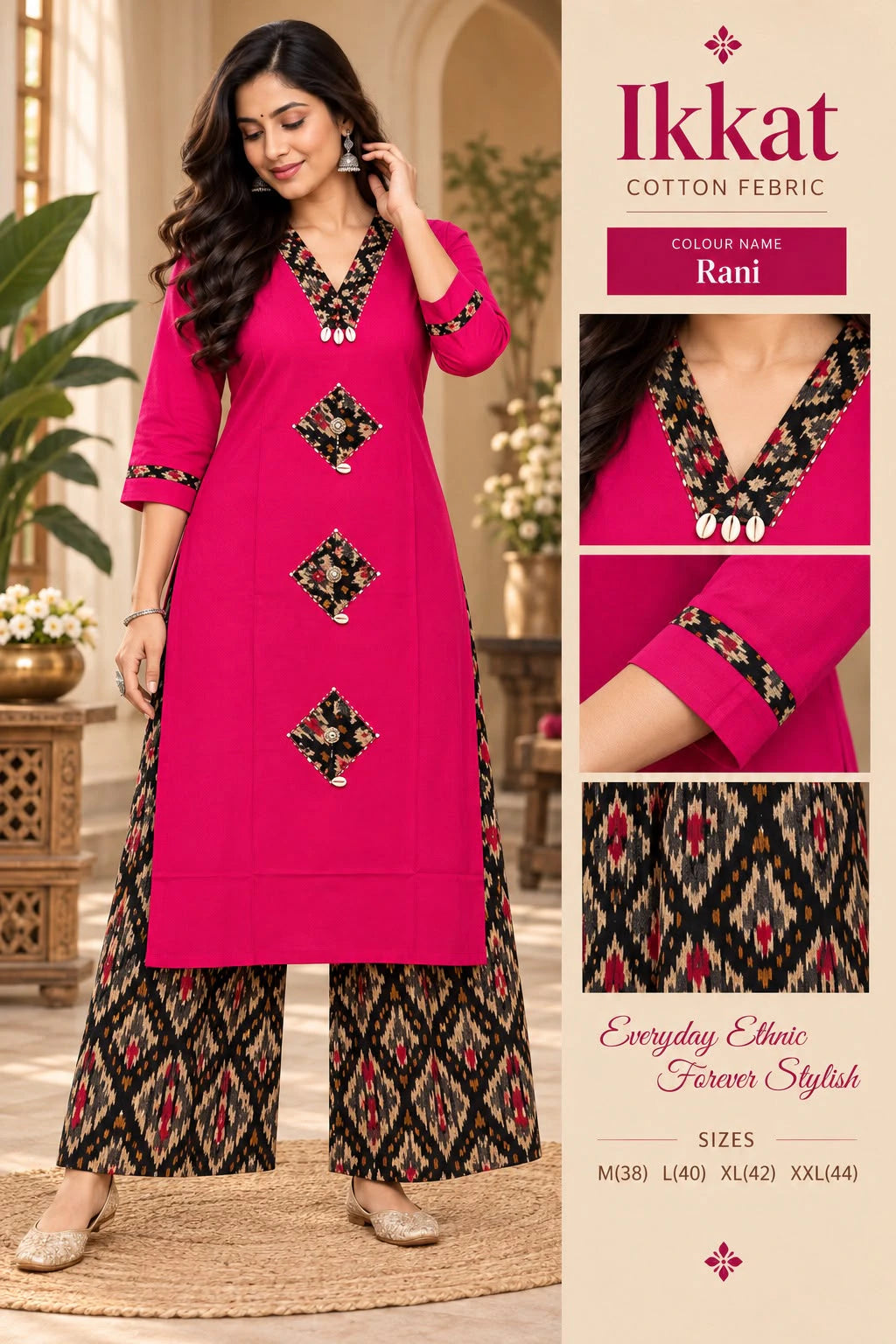 Cotton Ikkat Co-ord Set for Women 1