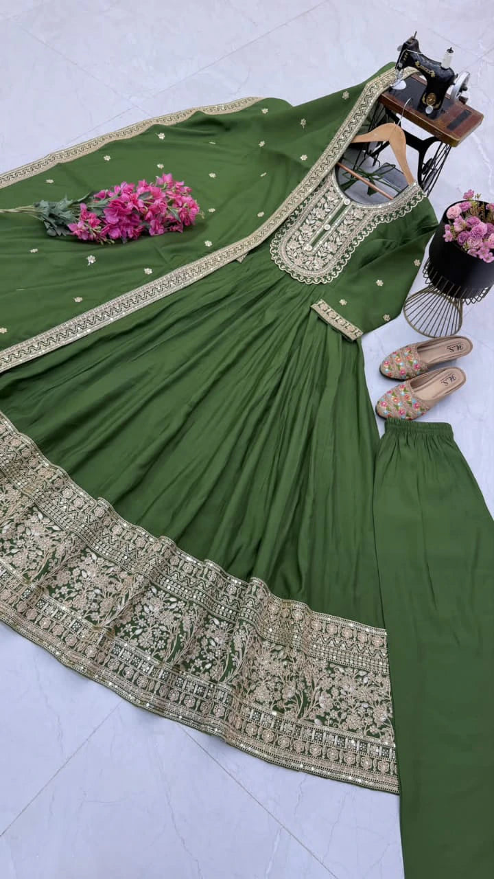 Roman Silk Anarkali Set 7