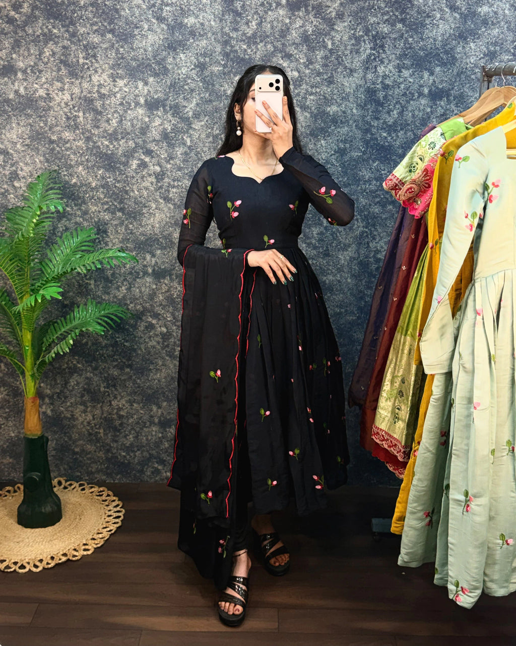 South Mull Chanderi Anarkali Set 1
