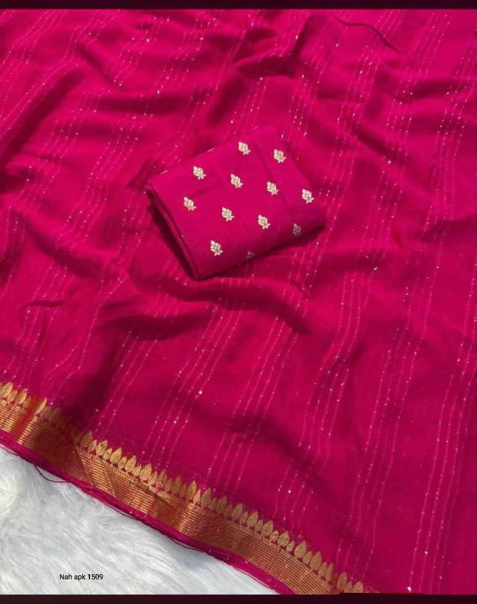 Viscose Georgette Sequence Saree 7