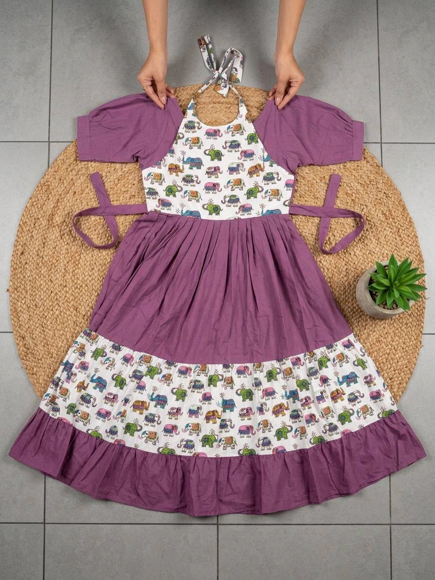 Biscuit Slub Floral Dress 6