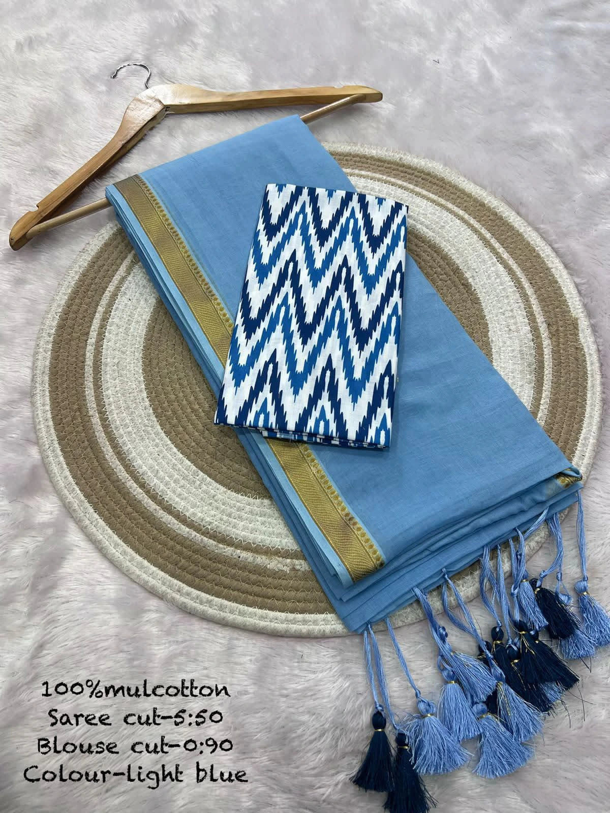 Mul Cotton Saree with Blouse 10
