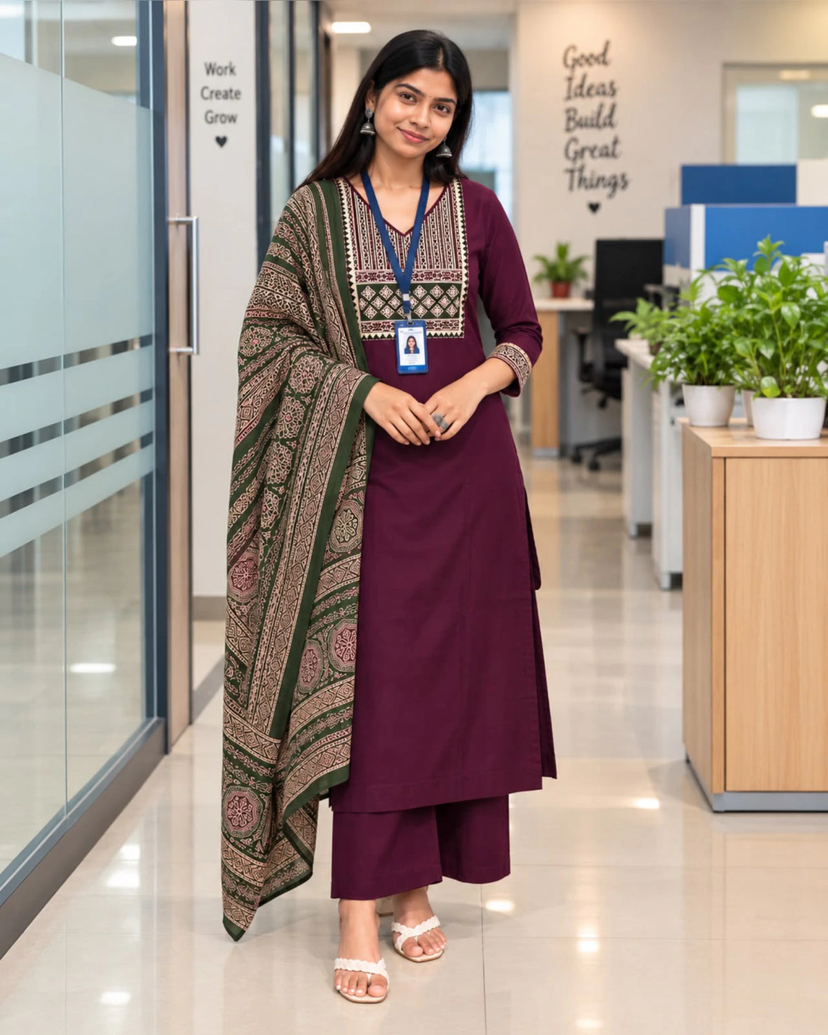 Cotton Ajrakh Print Kurta Set 7