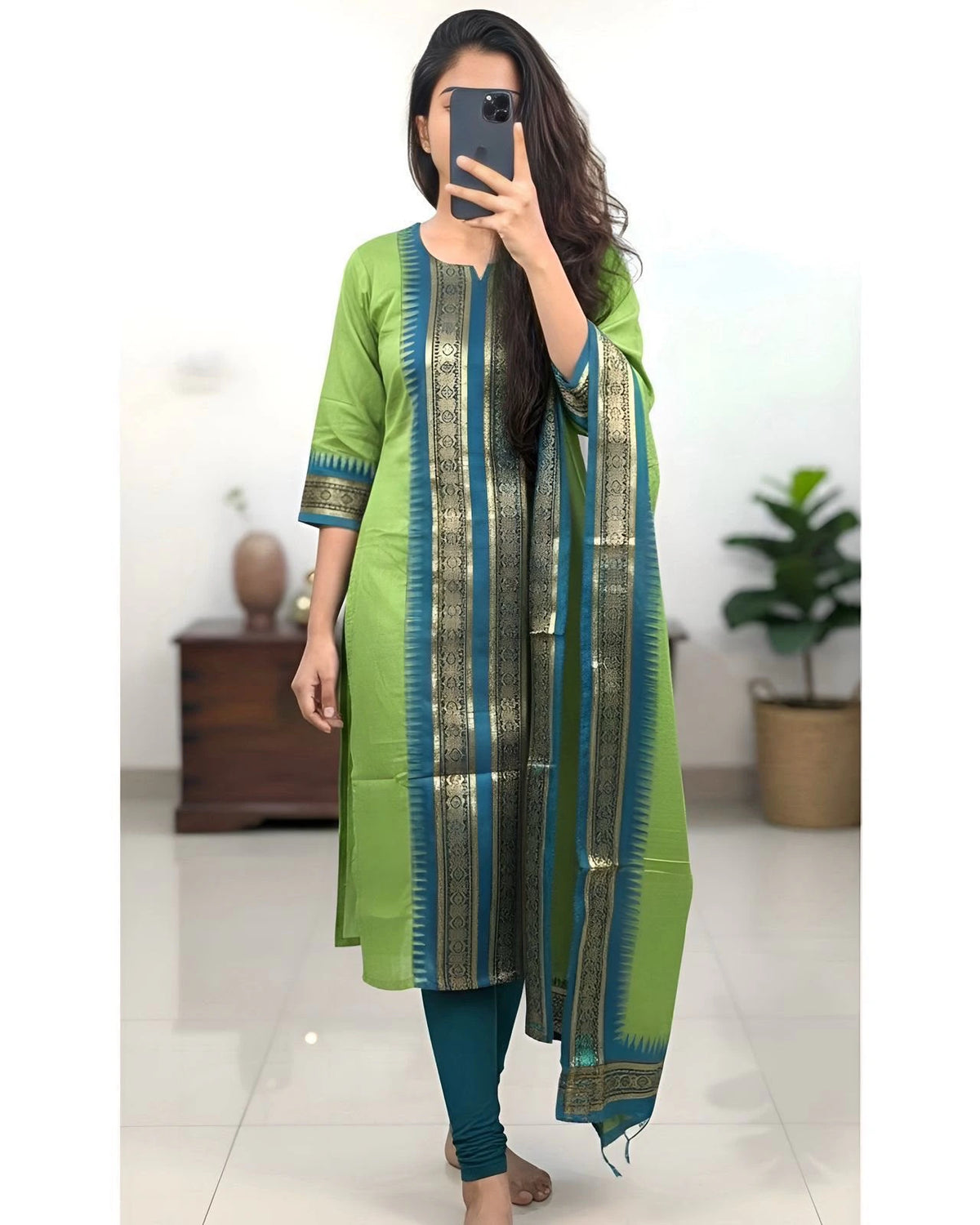 Silk Cotton Kurti Set 3