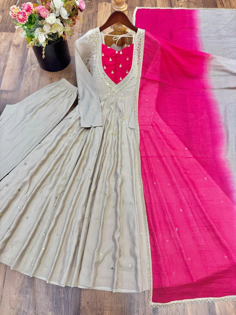 Roman Silk Anarkali Set 5