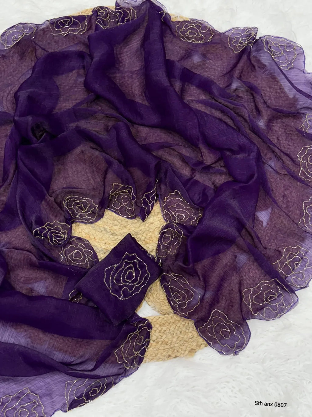 💗👑Most Viral Roja Fendy Chiffon Sarees With Beautiful Katdana handwork With Blouse Piece💗👑 10
