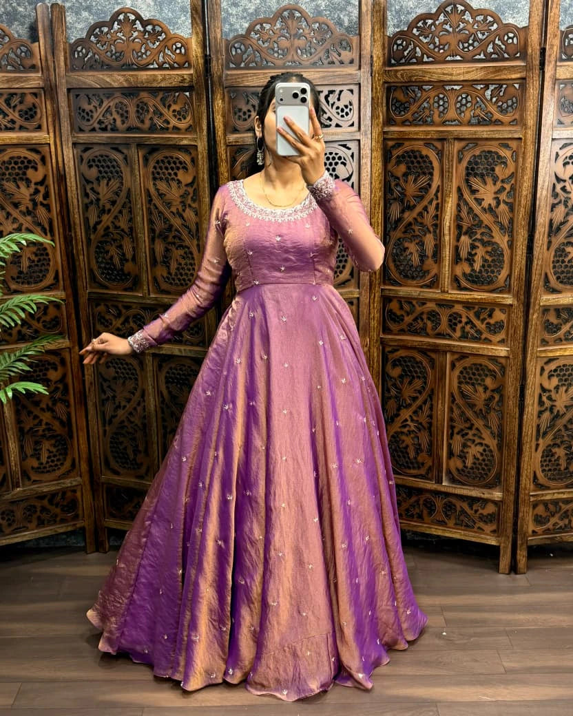 Premium South Silk Gown with Dupatta 8
