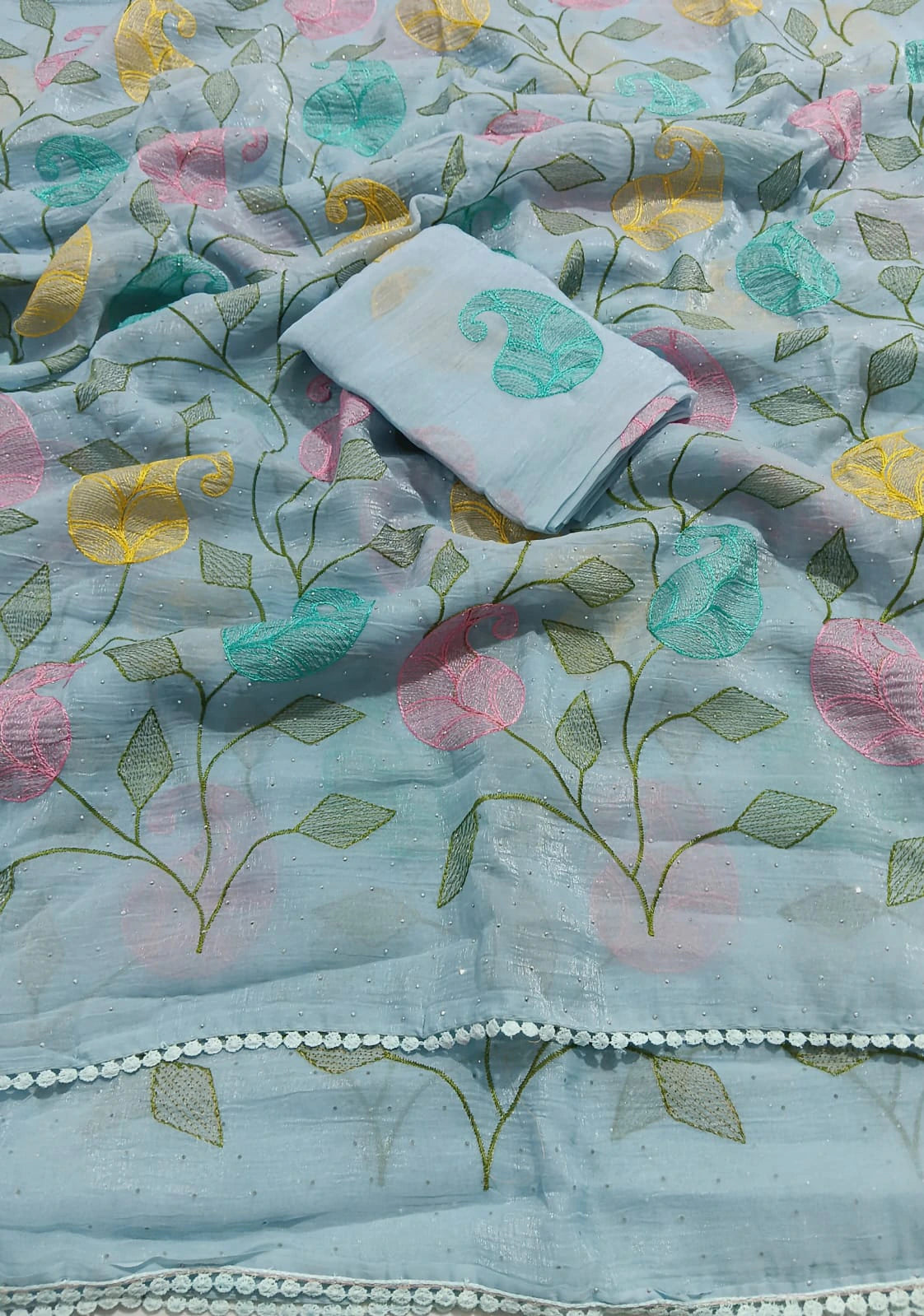 Chiffon Embroidered Saree 1
