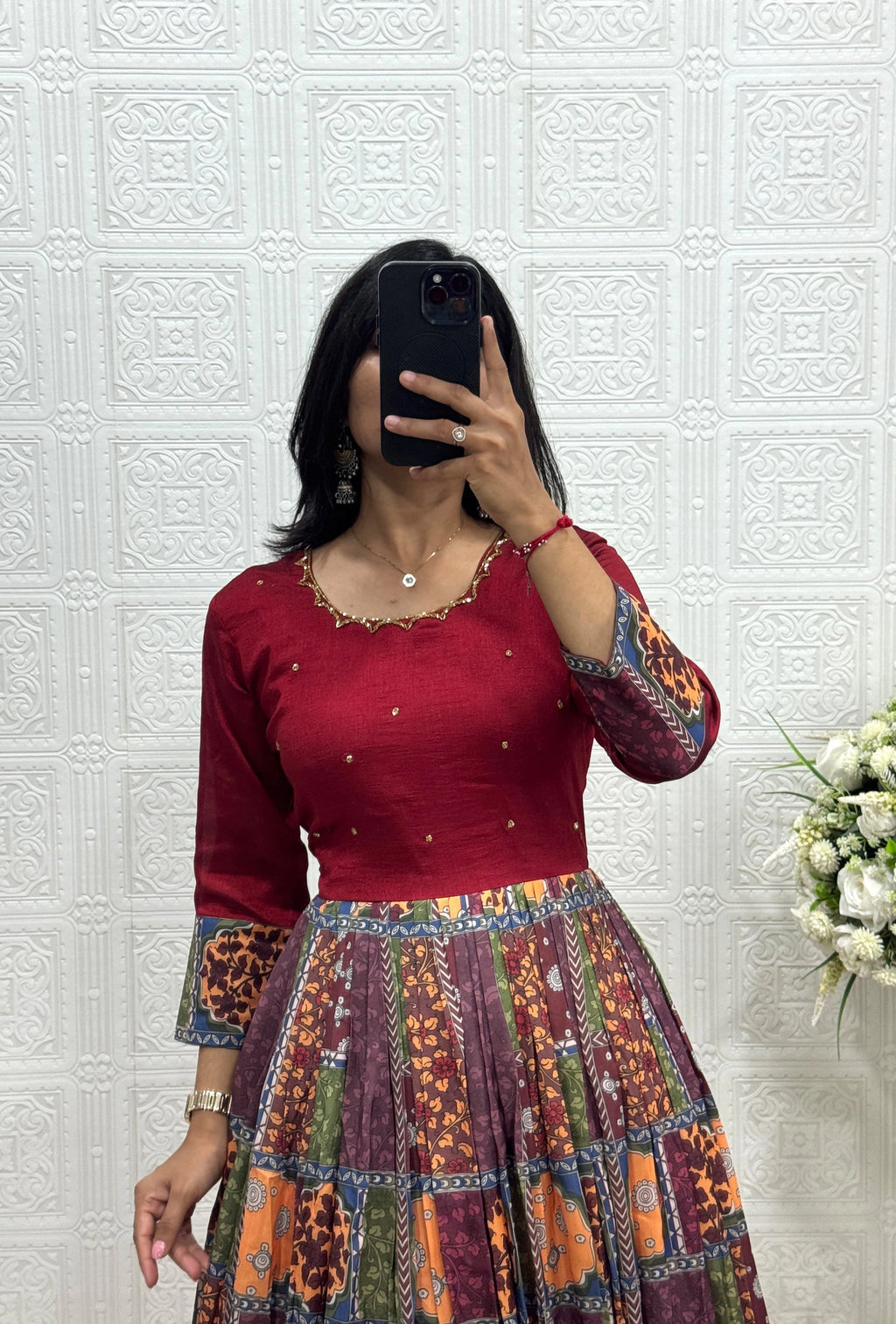 Vichitra Silk Gown 2