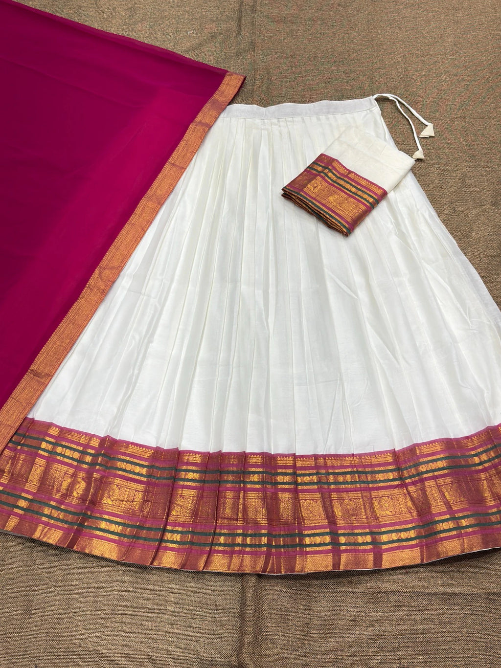 Mul Cotton Zari Woven Lehenga Set 2