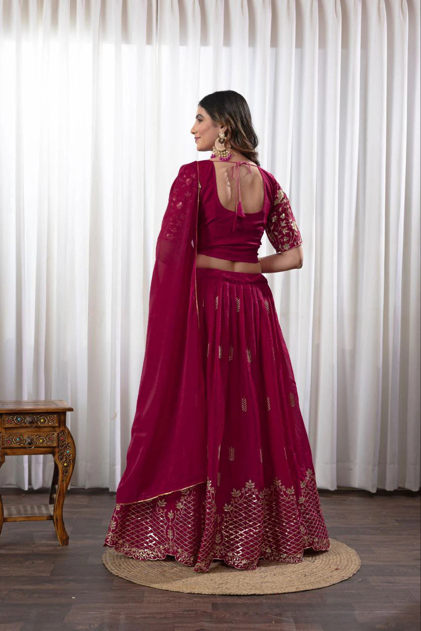Georgette Embroidered Lehenga Choli Set 10