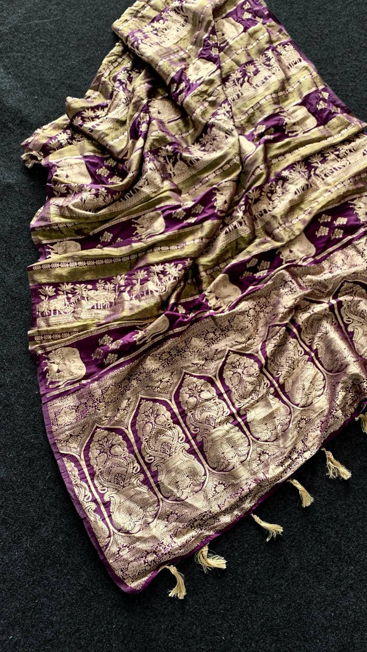 Khadi Crepe Paithani Saree 8