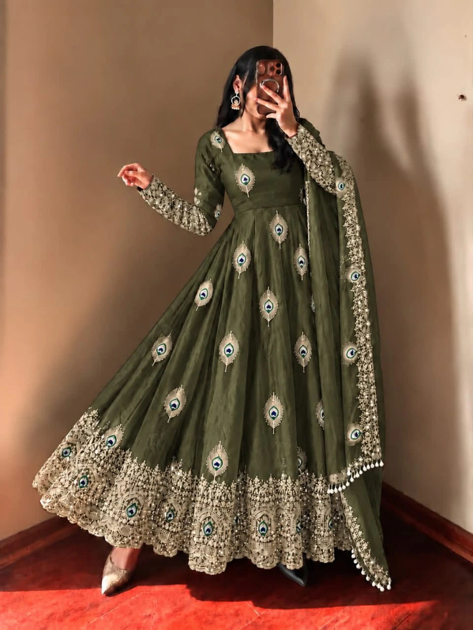 Fendy Silk Embroidered Gown 4