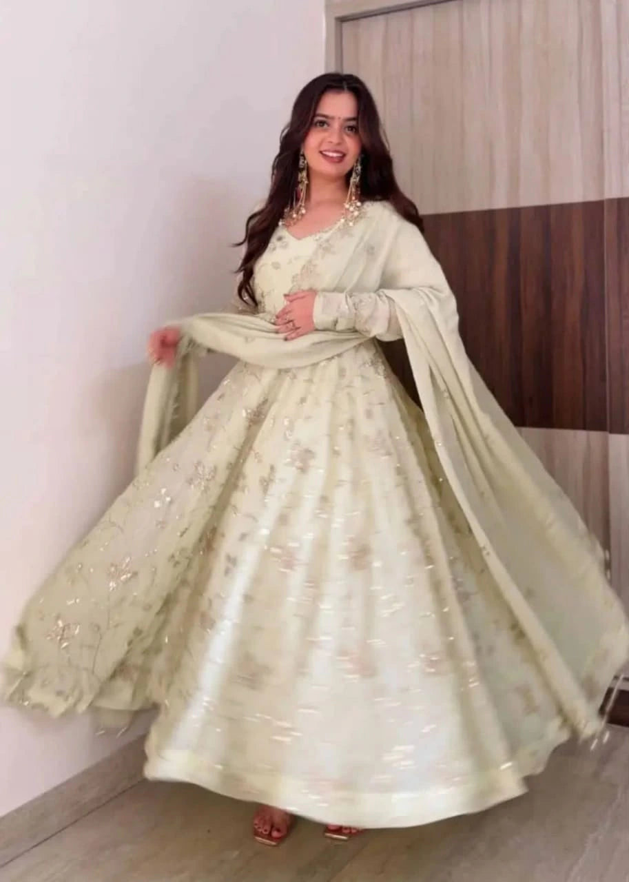Fendy Silk Gown with Dupatta 1