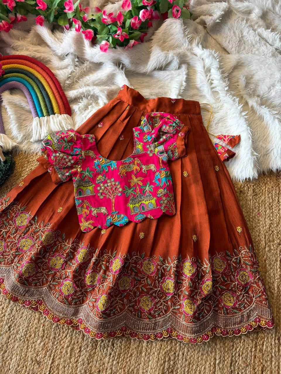 Rangoli Crush Lehenga for Girls 8