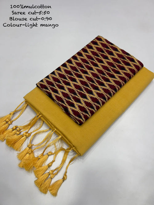 AN SUPER HIT-1 New Design Launch Pure Mul Cotton Saree with Tassels 2