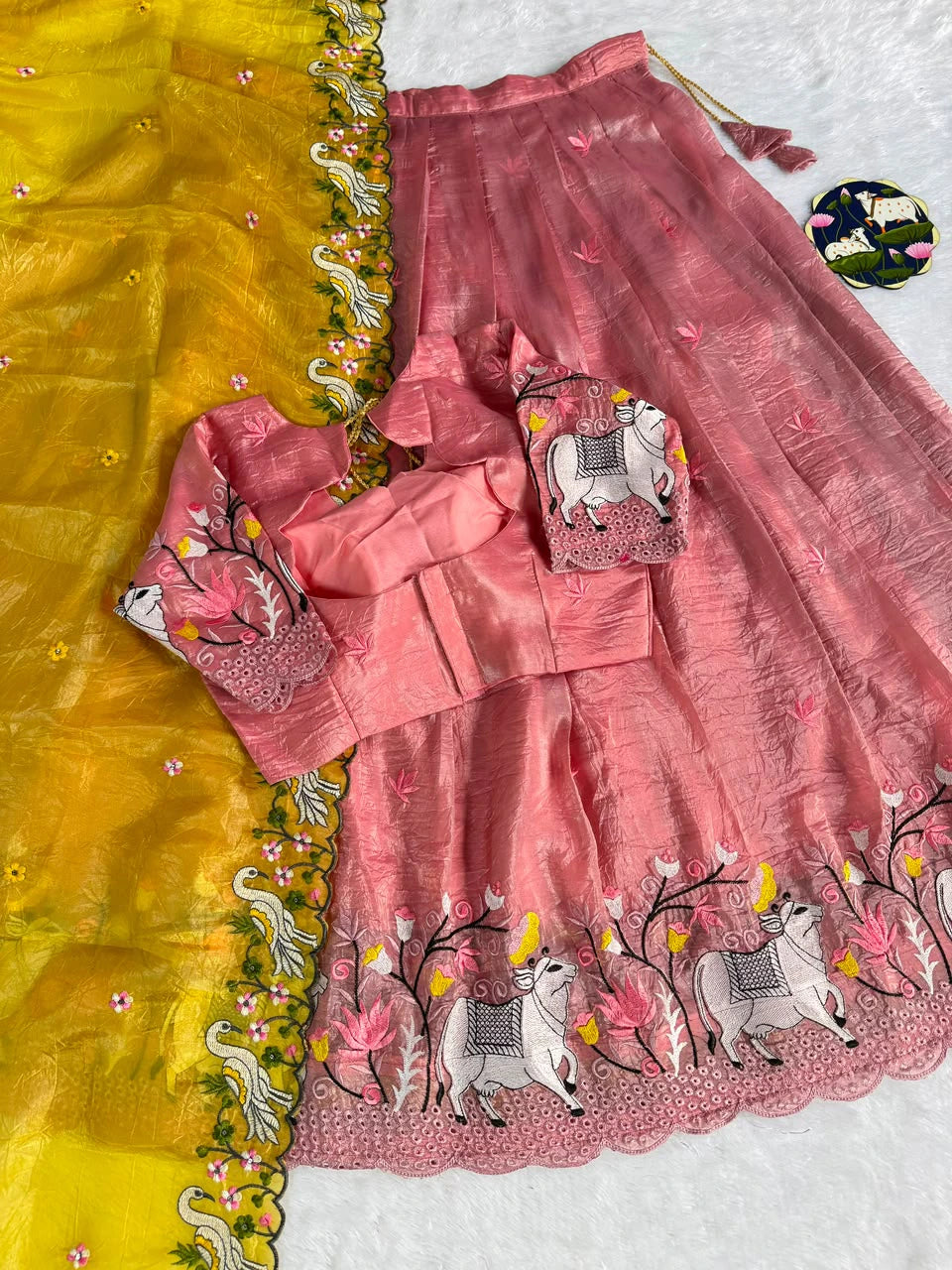 Silk Embroidered Lehenga Set 7