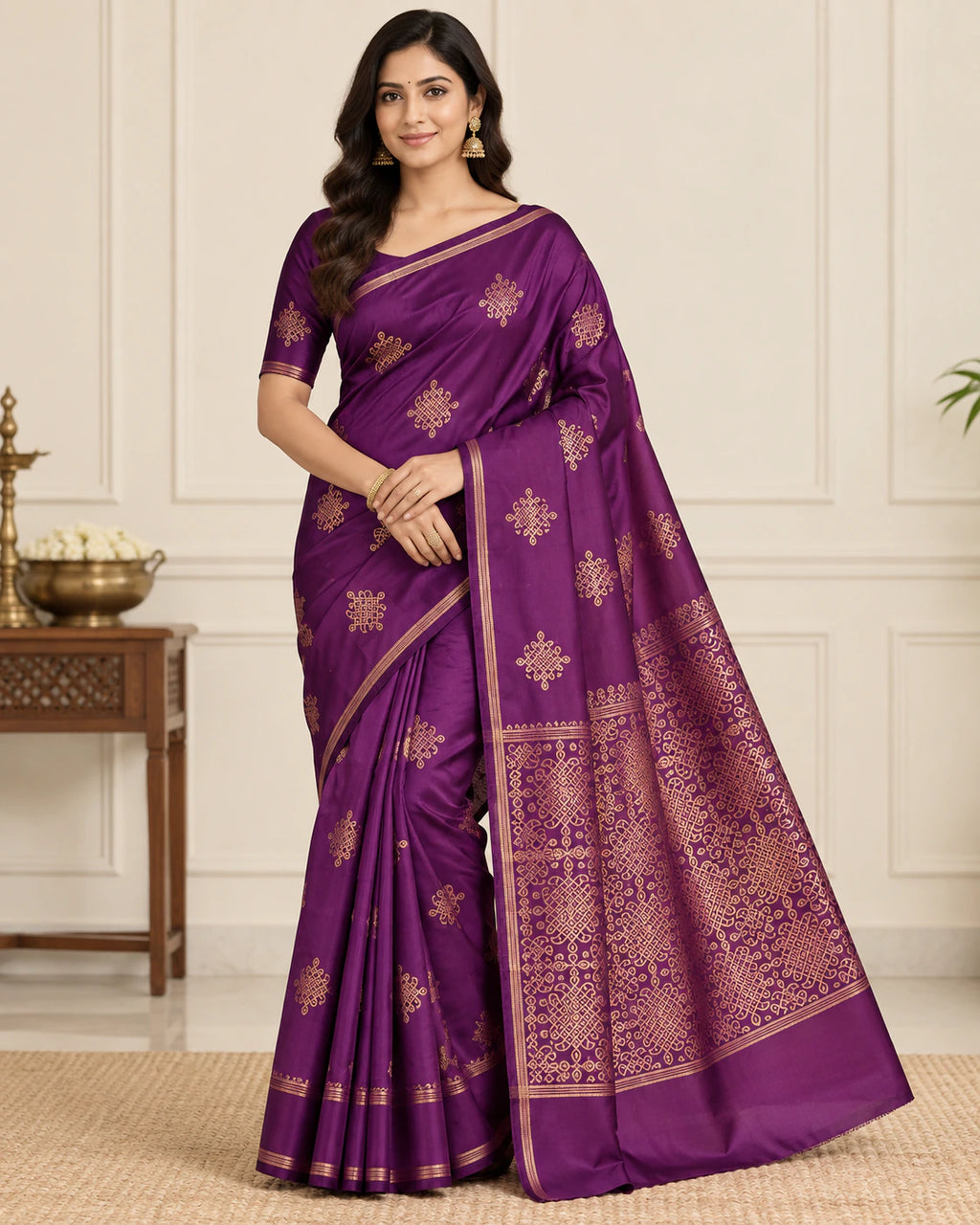 Soft Silk Saree with Blouse 7