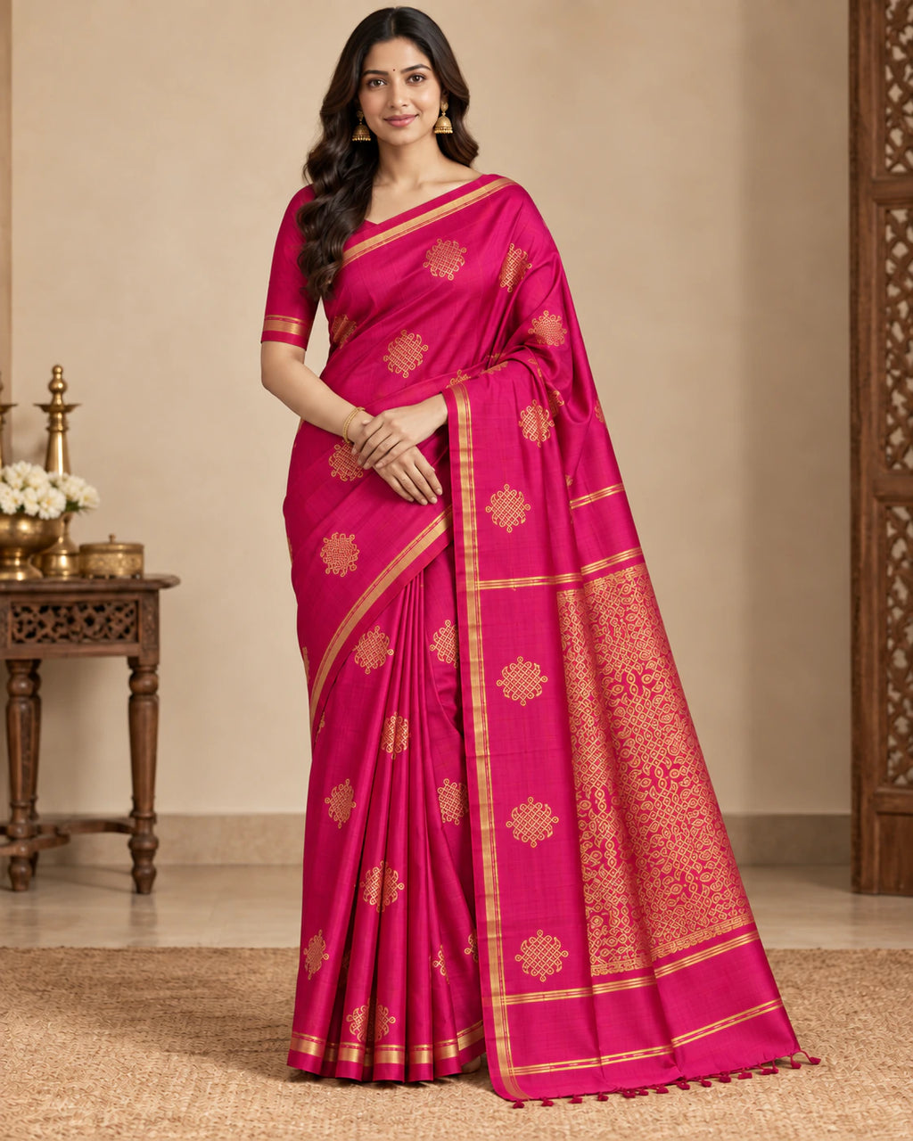 Soft Silk Saree with Blouse 10